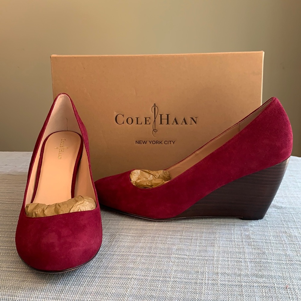 Cole Han Air Lainey Suede Wedge 10B NIB